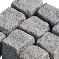 Granit Pflaster lose 6x4 cm grau hellgrau gespalten